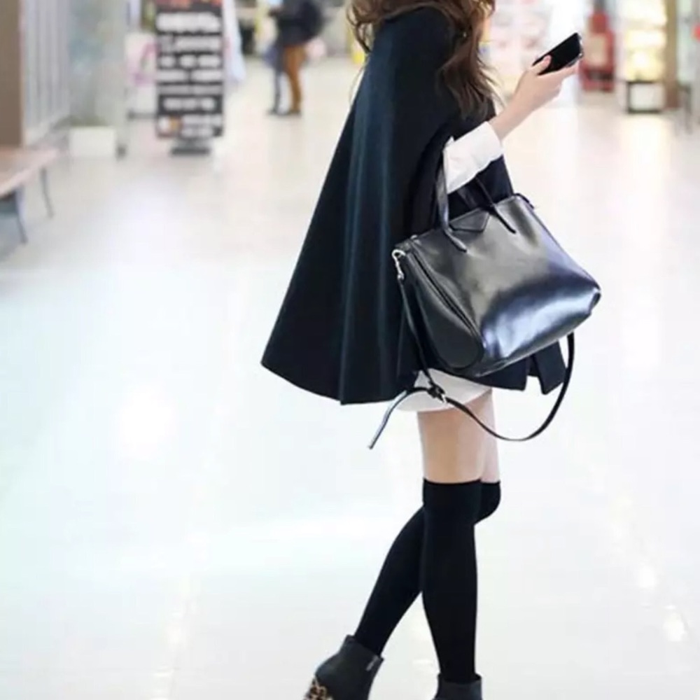 LUXE • Poncho Cloak Cape Parka Jacket Coat - Picture 4 of 13